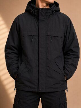 5.11 Tactical Series Waterproof Hooded Jacket Black (Men’s L)